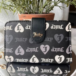 Juicy Couture Girls Just Wanna Have Fun CC ID Key Fob Wallet Liquorice White NWT